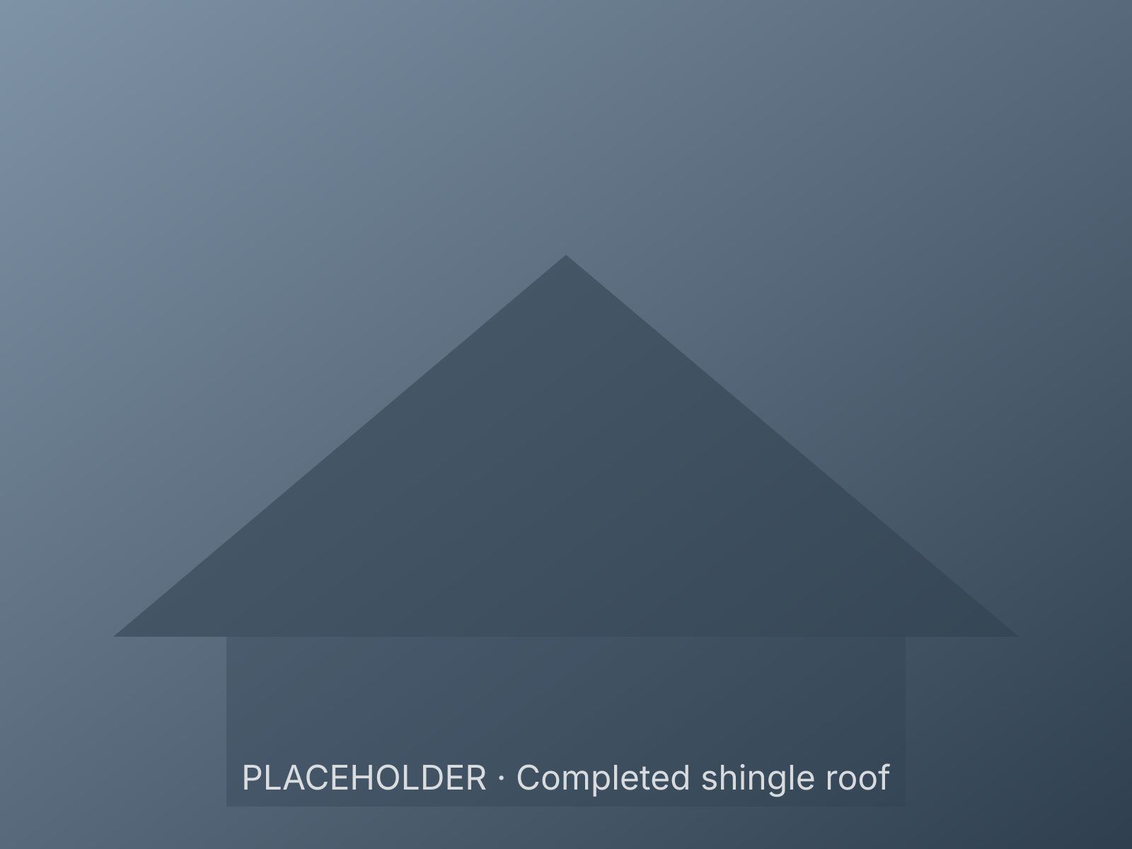 New charcoal architectural shingle roof with ridge vent on a ranch home